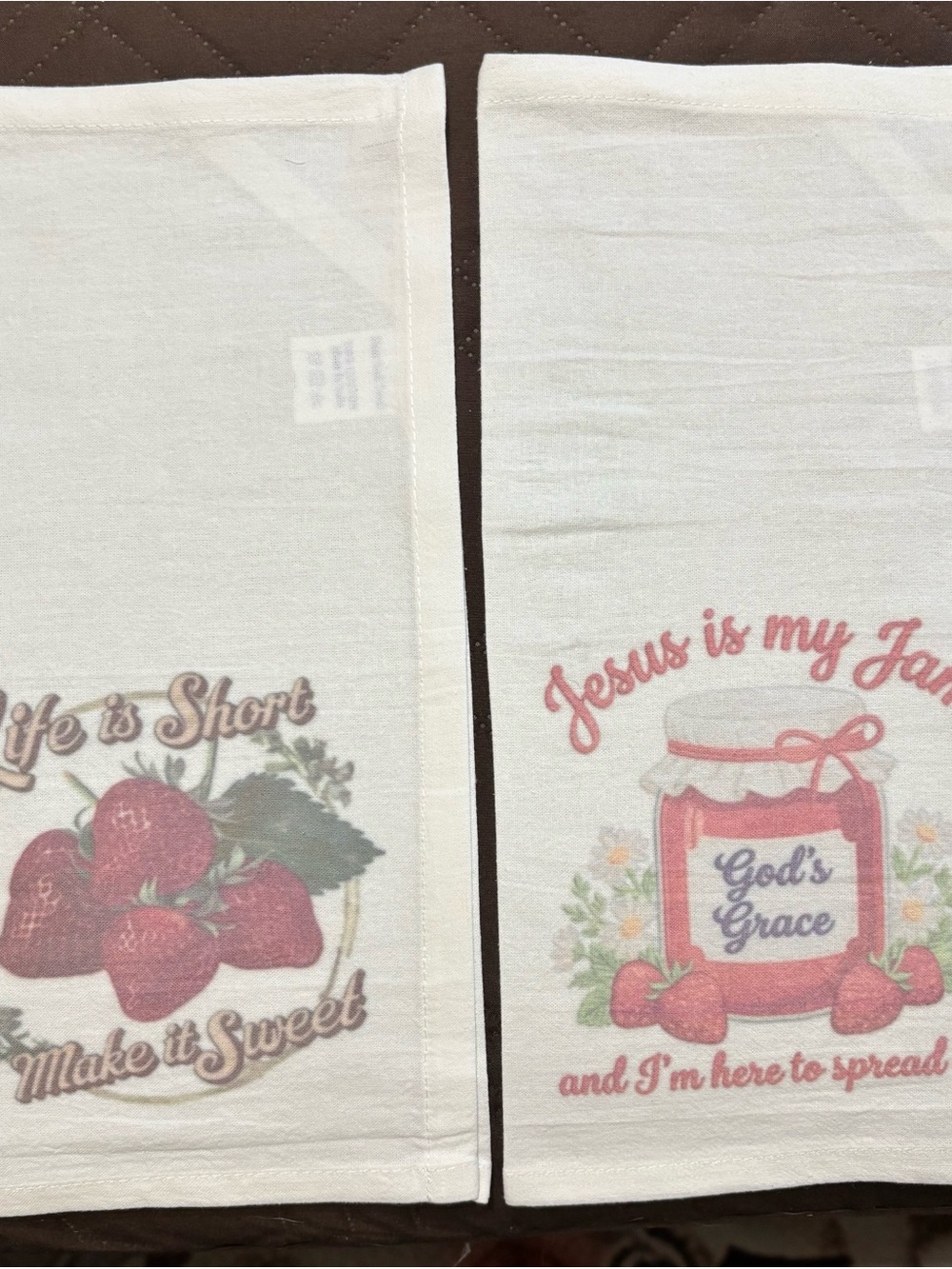 NEW Strawberry Graphic Kitchen Tea Towels - Set of 2